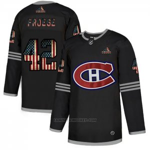 Camiseta Hockey Montreal Canadiens Byron Froese 2020 USA Flag Negro