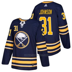 Camiseta Hockey Hombre Autentico Buffalo Sabres 31 Chad Johnson Home 2018 Azul