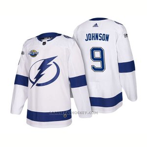 Camiseta Hockey Hombre Tampa Bay Lightning 9 Tyler Johnson 2018 Blanco