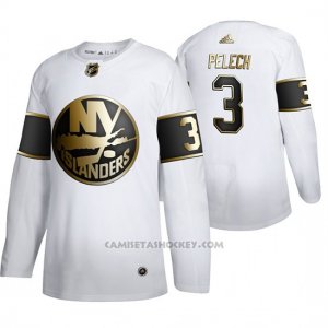 Camiseta Hockey New York Islanders Adam Pelech Golden Edition Limited Blanco