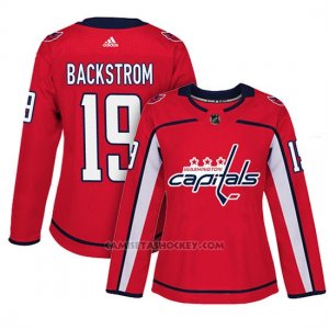 Camiseta Mujer Washington Capitals 19 Nicklas Backstrom Adizero Jugador Home Rojo