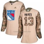 Camiseta Hockey Mujer New York Rangers 13 Kevin Hayes Camo Autentico 2017 Veterans Day Stitched