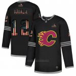 Camiseta Hockey Calgary Flames Iginla2020 USA Flag Negro
