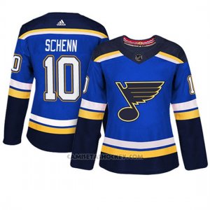 Camiseta Mujer St. Louis Blues 10 Brayden Schenn Blue Adizero Jugador Home