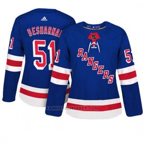 Camiseta Mujer New York Rangers 51 David Desharnais Adizero Jugador Home Azul