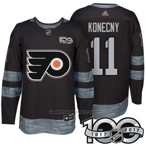 Camiseta Hockey Hombre Philadelphia Flyers 11 Travis Konecny 2017 Centennial Limited Negro