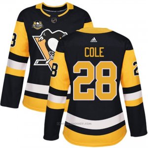 Camiseta Hockey Mujer Pittsburgh Penguins 28 Ian Cole Negro 50 Anniversary Home Premier