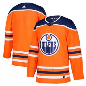 Camiseta Hockey Edmonton Oilers Blank Primera Autentico Naranja