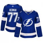 Camiseta Hockey Mujer Tampa Bay Lightning 77 Victor Hedman Azul Adizero Jugador Home
