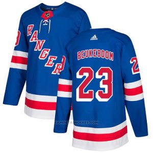 Camiseta Hockey New York Rangers 23 Jeff Beukeboom Primera Autentico Azul