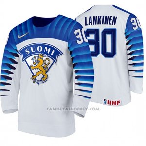 Camiseta Hockey Finlandia Kevin Lankinen Home 2020 IIHF World Championship Blanco