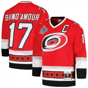 Camiseta Hockey Carolina Hurricanes Rod Brind'Amour Mitchell & Ness 2005-06 Captain Patch Blue Line Rojo