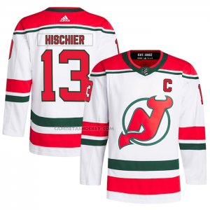 Camiseta Hockey New Jersey Devils Nico Hischier Autentico 2022-23 Blanco