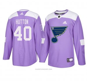 Camiseta Hockey Hombre St. Louis Blues 40 Carter Hutton Violeta