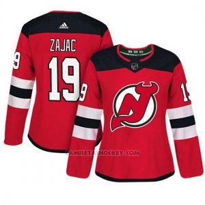 Camiseta Mujer New Jersey Devils 19 Travis Zajac Adizero Jugador Home Rojo