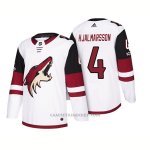 Camiseta Hockey Hombre Arizona Coyotes Niklas Hjalmarsson 2018 Season Centennial Patch Team Road Blanco