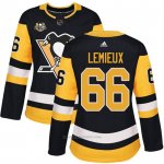 Camiseta Hockey Mujer Pittsburgh Penguins 66 Mario Lemieux Negro 50 Anniversary Home Premier