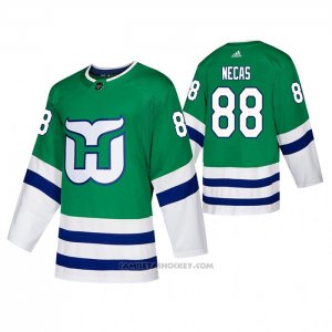 Camiseta Hockey Hartford Whalers Martin Necas Autentico Heritage Verde