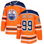 Camiseta Hockey Hombre Edmonton Oilers 99 Wayne Gretzky Naranja Home Autentico Stitched