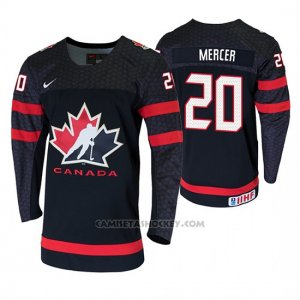 Camiseta Hockey Canada Dawson Mercer 2020 IIHF World Junior Championship Negro