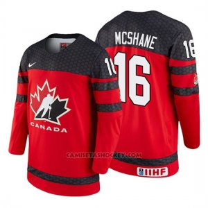 Camiseta Canada Team Allan Mcshane 2018 Iihf World Championship Jugador Rojo
