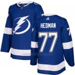 Camiseta Hockey Nino Tampa Bay Lightning 77 Victor Hedman Azul Home Autentico Stitched