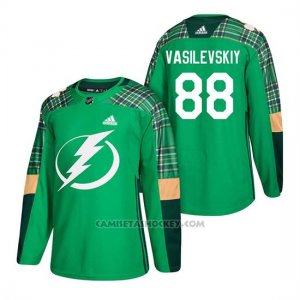 Camiseta Tampa Bay Lightning Andrei Vasilevskiy 2018 St. Patrick's Day Verde