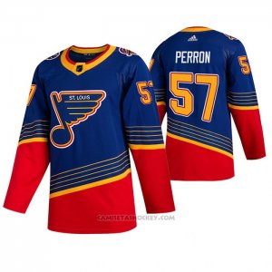 Camiseta Hockey St. Louis Blues David Perron Retro Autentico Azul