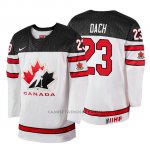 Camiseta Canada Team Kirby Dach 2018 Iihf World Championship Jugador Blanco