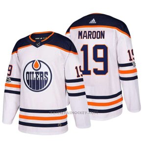 Camiseta Hockey Hombre Edmonton Oilers 19 Patrick Maroon 2018 Blanco