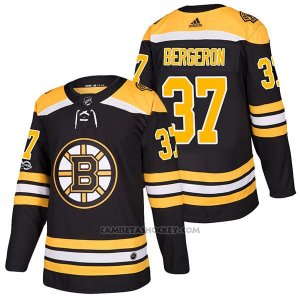 Camiseta Hockey Hombre Autentico Boston Bruins Patrice Bergeron Home 2018 Negro