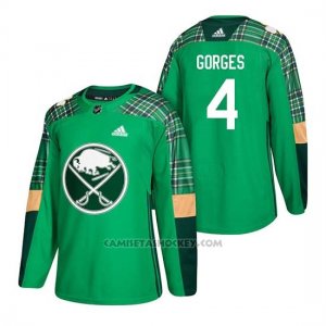 Camiseta Buffalo Sabres Josh Gorges 2018 St. Patrick's Day Verde