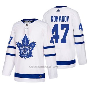Camiseta Hockey Hombre Toronto Maple Leafs 47 Leo Komarov Away 2017-2018 Blanco