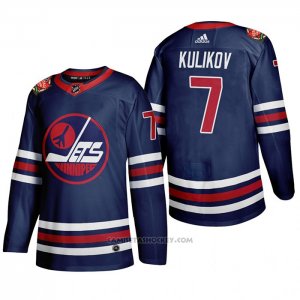 Camiseta Hockey Winnipeg Jets Dmitry Kulikov 2019 Heritage Classic Azul