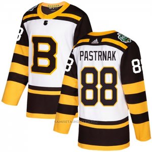 Camiseta Hockey Boston Bruins 88 David Pastrnak Autentico 2019 Winter Classic Blanco