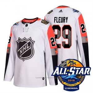 Camiseta Hockey Hombre Vegas Golden Knights 29 Andre Fleury Blanco 2018 All Star Autentico