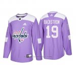 Camiseta Washington Capitals Nicklas Backstrom 2018 Adidas Autentico Hockey Fights Cancer Violeta