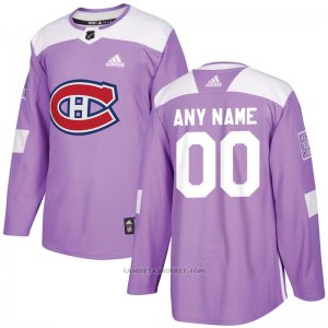 Camiseta Hockey Hombre Montreal Canadiens Personalizada Violeta