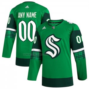 Camiseta Hockey Seattle Kraken 2023 St. Patrick's Day Autentico Personalizada Verde