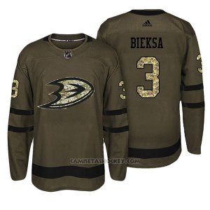 Camiseta Hockey Hombre Anaheim Ducks 3 Kevin Bieksa Verde Camo