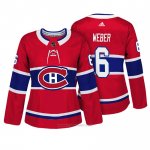 Camiseta Hockey Mujer Montreal Canadiens 6 Shea Weber Rojo Autentico Jugador