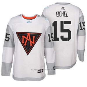 Camiseta Hockey America del Norte Jack Eichel 15 Premier 2016 World Cup Blanco