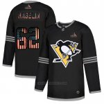 Camiseta Hockey Pittsburgh Penguins Carl Hagelin 2020 USA Flag Negro