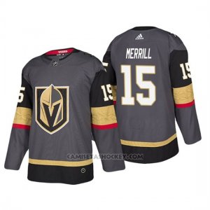 Camiseta Golden Knights Jon Merrill Home Autentico Jugador Gris