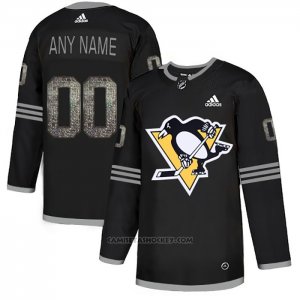 Camiseta Hockey Pittsburgh Penguins Personalizada Black Shadow