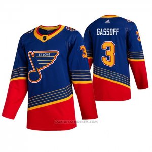 Camiseta Hockey St. Louis Blues Bob Gassoff Retro Autentico Azul