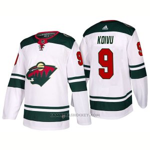 Camiseta Hockey Hombre Minnesota Wild 9 Mikko Koivu Away 2017-2018 Blanco