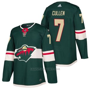 Camiseta Hockey Hombre Autentico Minnesota Wild 7 Matt Cullen Home 2018 Verde
