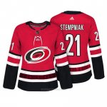 Camiseta Hockey Mujer Carolina Hurricanes 21 Lee Stempniak Rojo Autentico Jugador