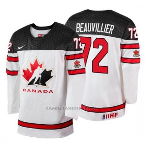 Camiseta Canada Team Anthony Beauvillier 2018 Iihf World Championship Jugador Blanco